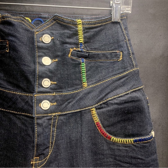 Coogi 2000s Dark Wash High Rise Embroidered Straight Leg Jeans Sz 5/6 - Picture 9 of 10